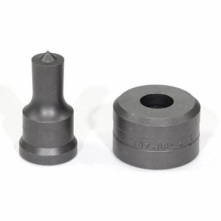 EDWARDS Punch And Die Set, Round, 17 Mm Punch, 178 Mm Die Sizes Included, 2 Piece, For Use With Standard PDM17